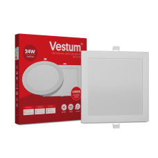 Квадратний світлодіодний врізний світильник Vestum 24W 6000K 220V 1-VS-5206