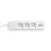 Мережевий подовжувач VIDEX ONCORD з/з 3п 3м (3x1.5мм) 2.4А 2USB+USB-C з кнопкою White