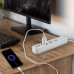 Мережевий подовжувач VIDEX ONCORD з/з 3п 3м (3x1.5мм) 2.4А 2USB+USB-C з кнопкою White