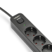 Мережевий подовжувач VIDEX ONCORD з/з 5п 3м (3x1.5мм) з кнопкою Black