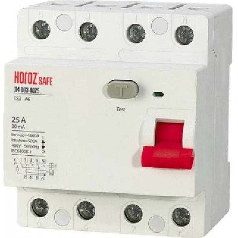 Диференційний автомат “SAFE“ 25А 4P