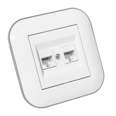 Розетка комп“ютерна двійна (CAT6) LOFT білий+сірий