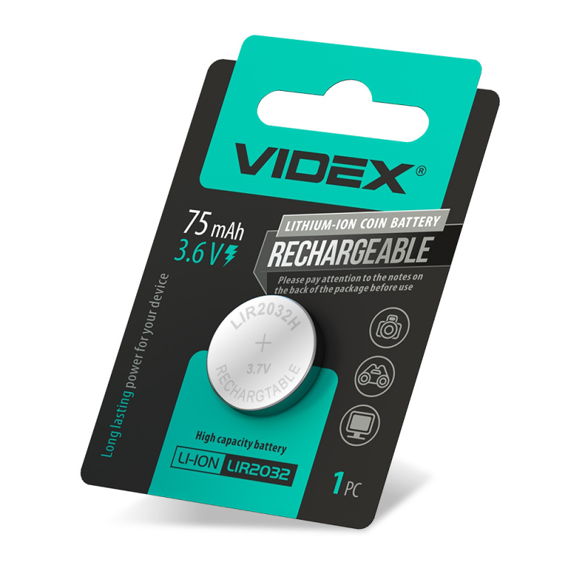 Акумулятор літієвий Videx LIR2032 1шт BLISTER CARD Акумулятор літієвий Videx LIR2032 1шт BLISTER CARD