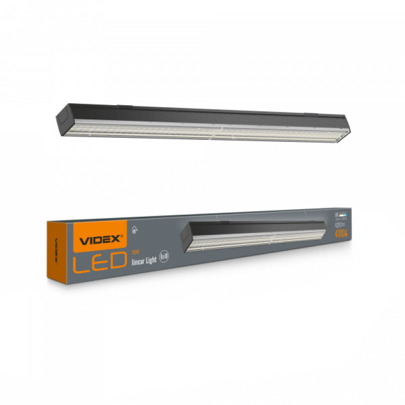 LED світильник лінійний VIDEX BN03 30W 0.6М 5000K 220V Black