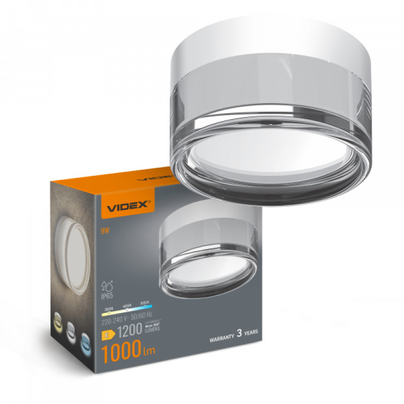 LED світильник IP65 круглий VIDEX BHD01 9W 2800-4000-6000K White