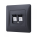 Розетка CAT3+CAT3 подвійна телефонна чорний графіт VIDEX BINERA