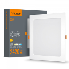 LED світильник Back вбудований квадрат VIDEX 22W 5000K