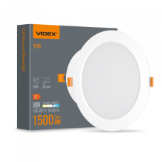 LED світильник Back вбудований круглий VIDEX 15W 5000K