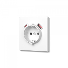 Розетка одинарна із заземленням USB-A+C 20W біла матова VIDEX NOTA (VF-NT-SK1GUC-WH)