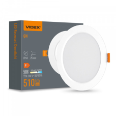 LED світильник Back вбудований круглий VIDEX 6W 5000K
