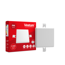 Акцiя! Квадратний світлодіодний врізний світильник “без рамки“ Vestum 9W 4100K 1-VS-5602